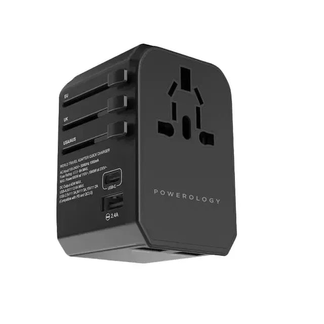 Powerology Universal Multi-Port Travel Charger - Black – image 4