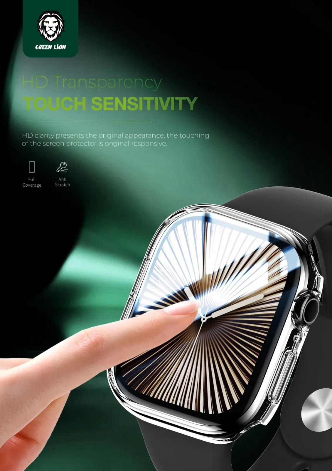 Green Lion Guard Plus PC Casefor Apple Watch - Clear – image 4