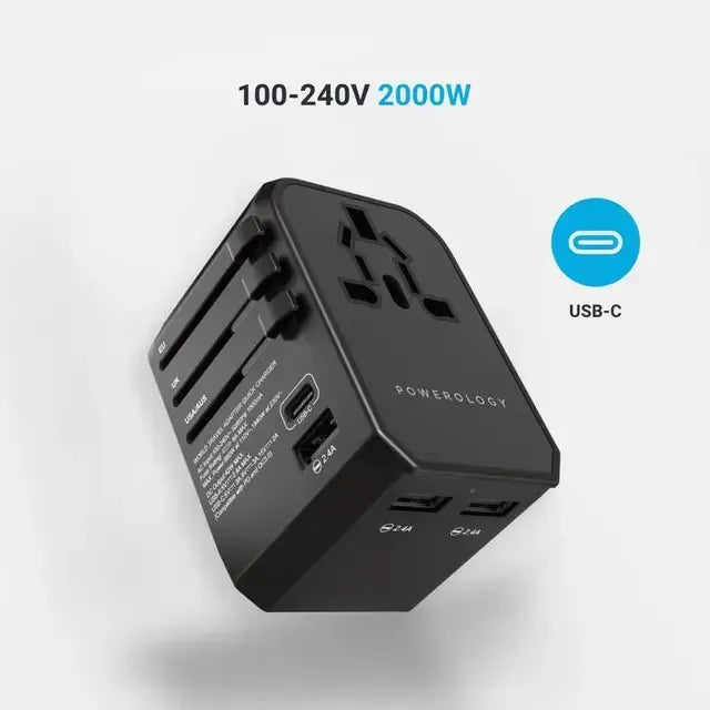 Powerology Universal Multi-Port Travel Charger - Black – image 3