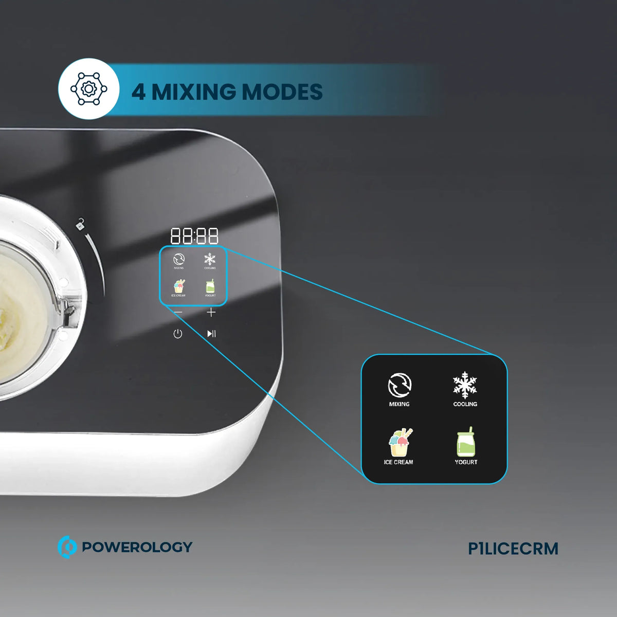 Powerology Ice Cream Frozen Yogurt Machine White – image 10