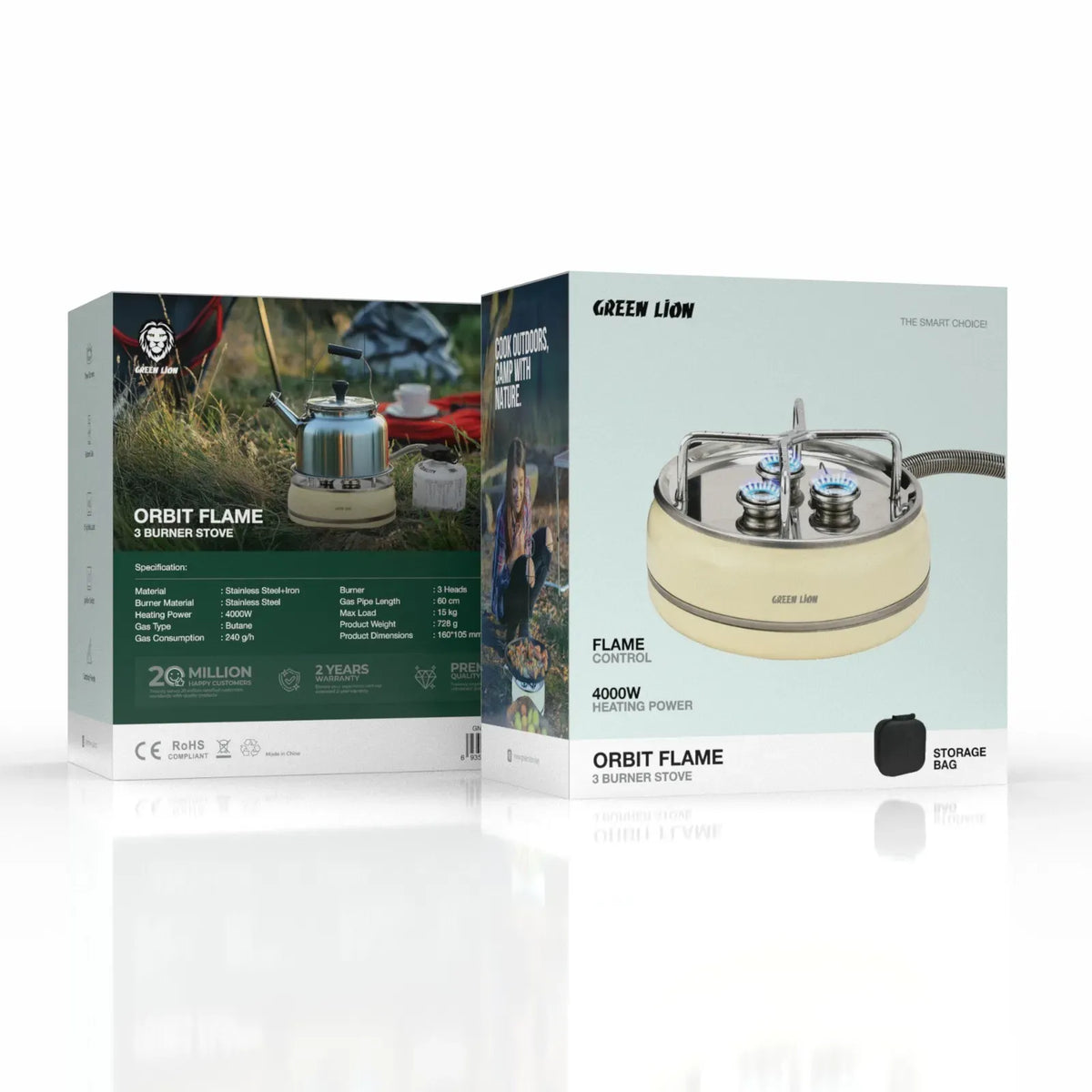Green Lion Orbit Flame 3 Burner Stove Beige – image 2