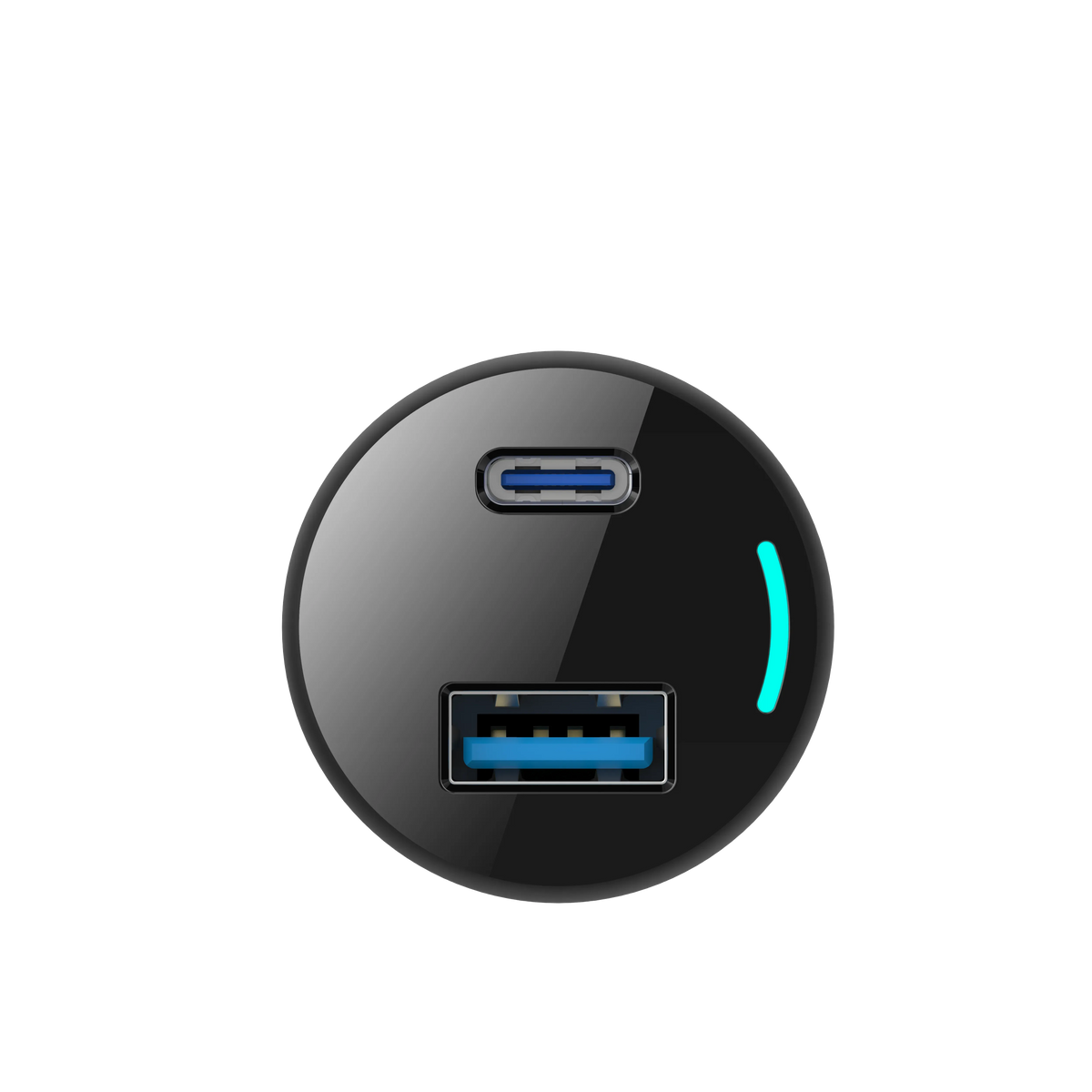 Powerology 65w PD Qc3 0 LED Dual Ports Car Charger Black – image 2