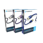 Powerology 8 KHDMI Braided Cable 2 M - DarkBlue