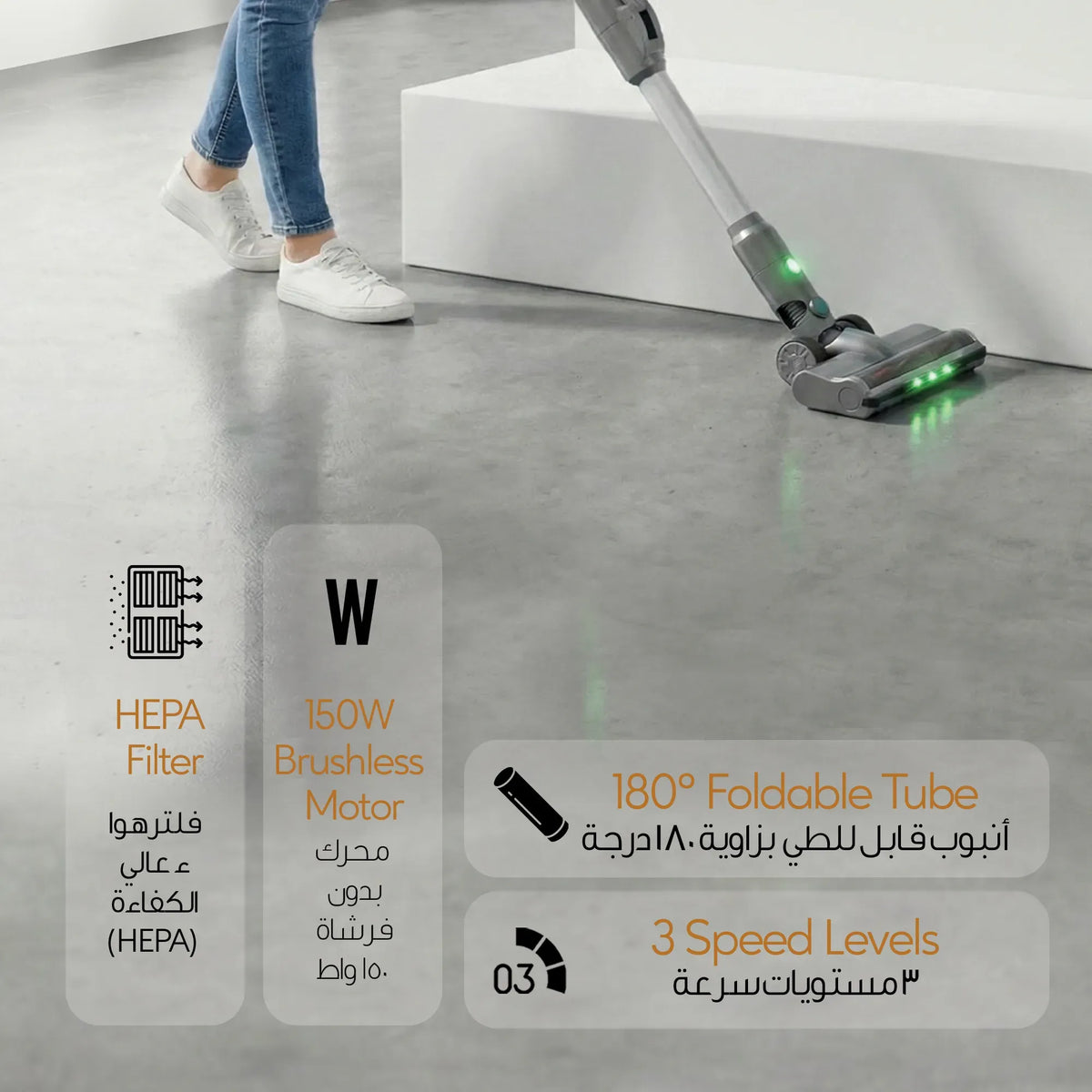 Green Lion Lite Vacuum Cleaner Cordless 150 W 12000 Pa - Gray – image 5