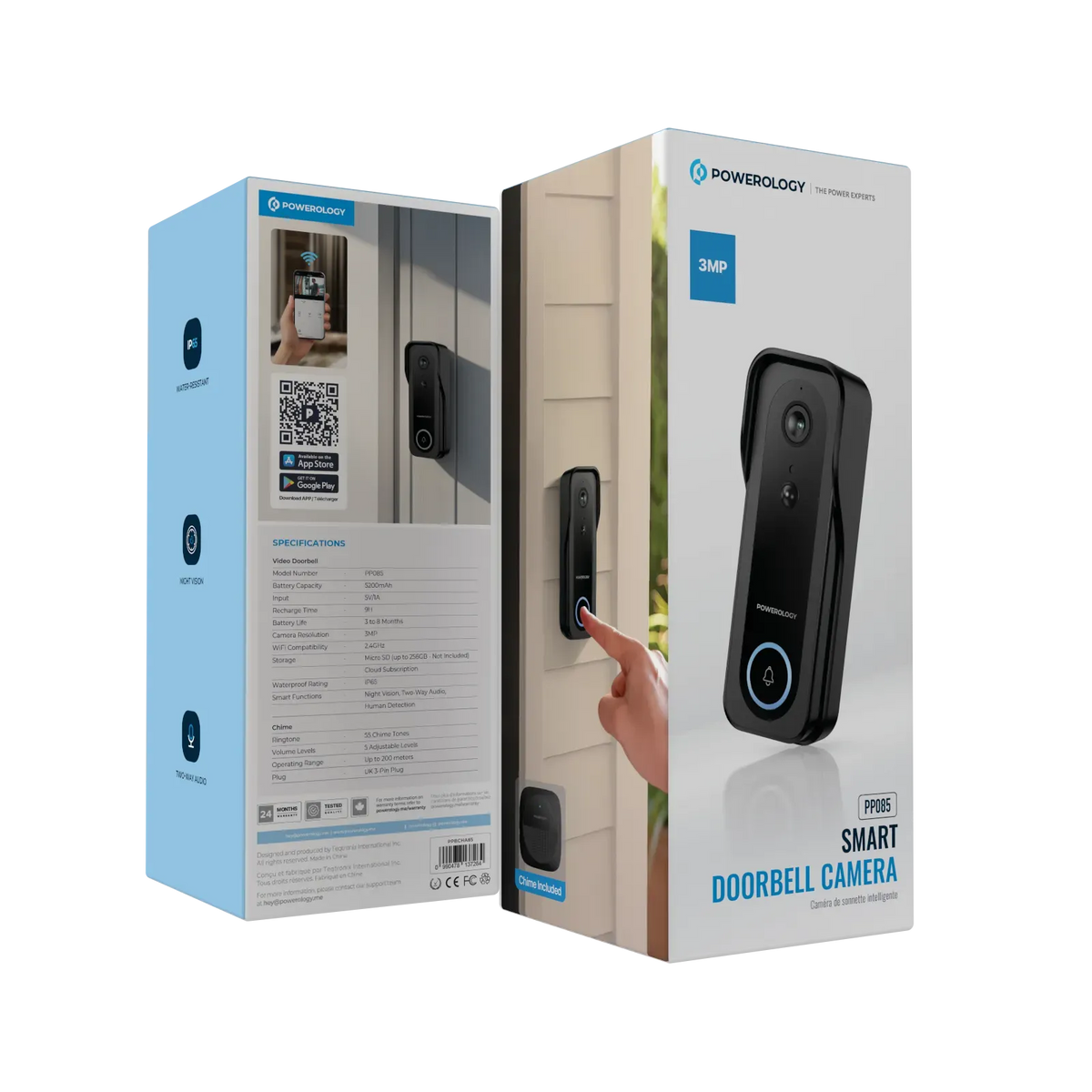 Powerology Smart Doorbell Camera Black – image 5