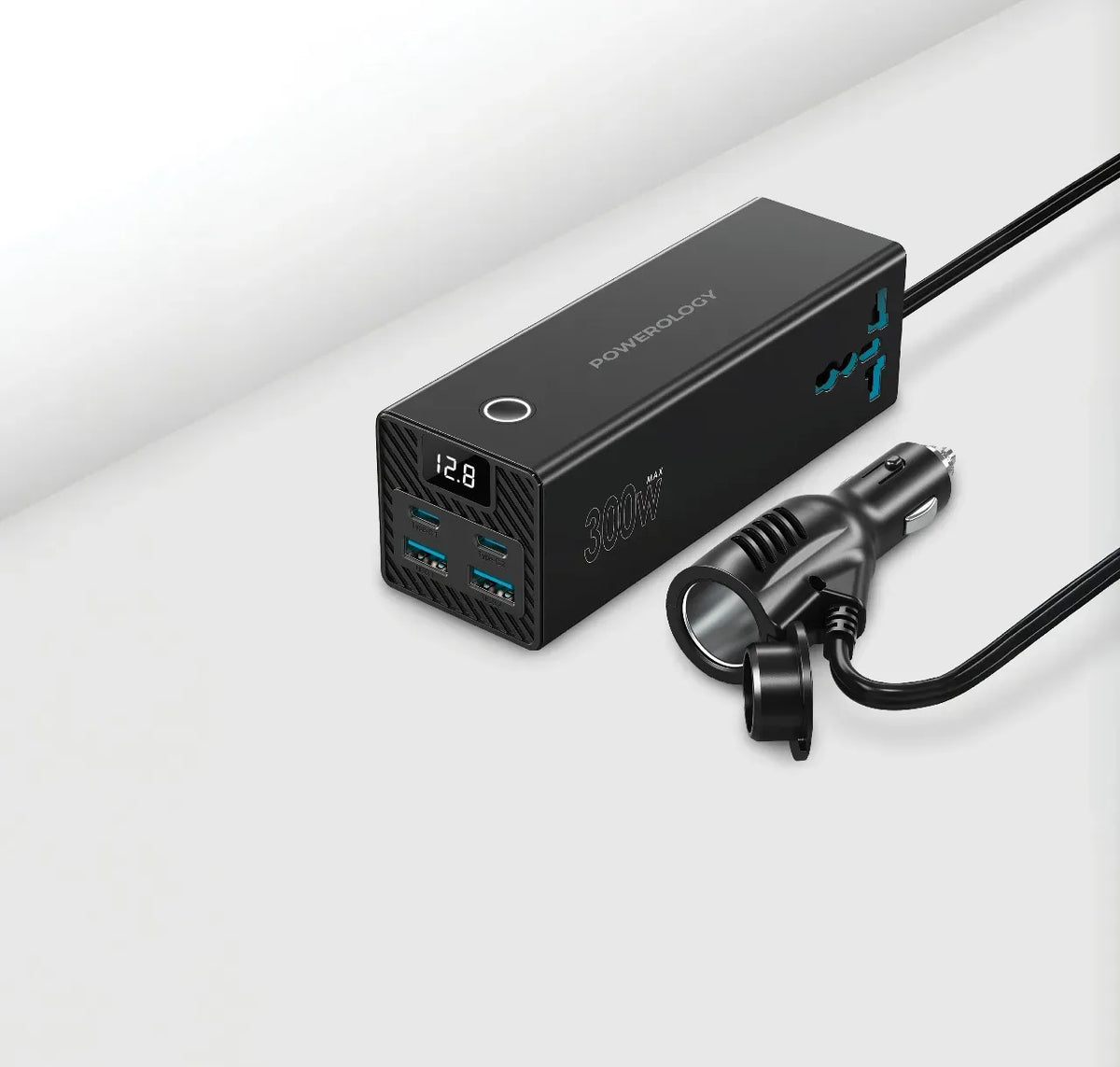 Powerology 2ac Universal 300w Power Inverter PD 36w Black – image 2