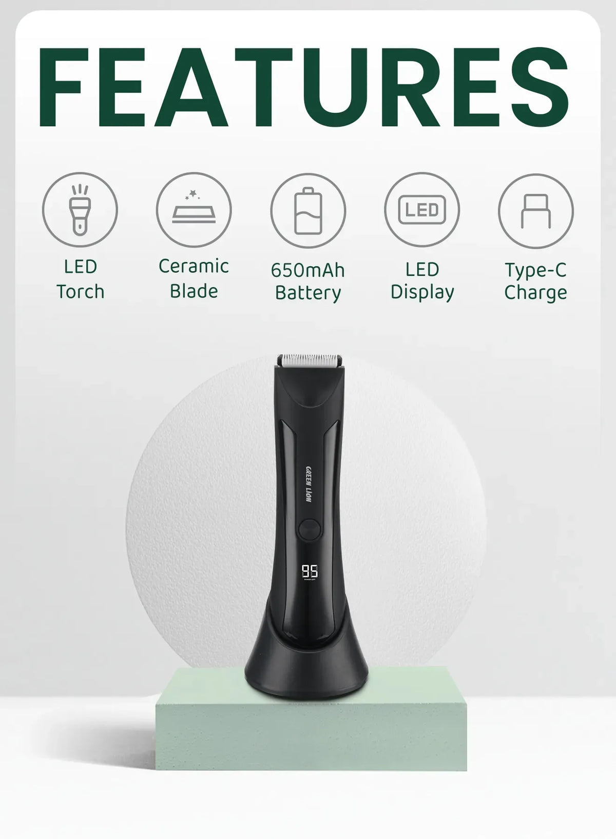Green Lion Sensitive Area Trimmer 650mAh Type C Charge – image 6