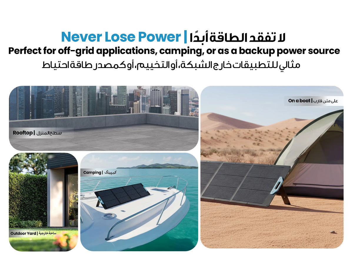 Powerology 200w Monocrystalline Portable Solar Panel Black – image 5