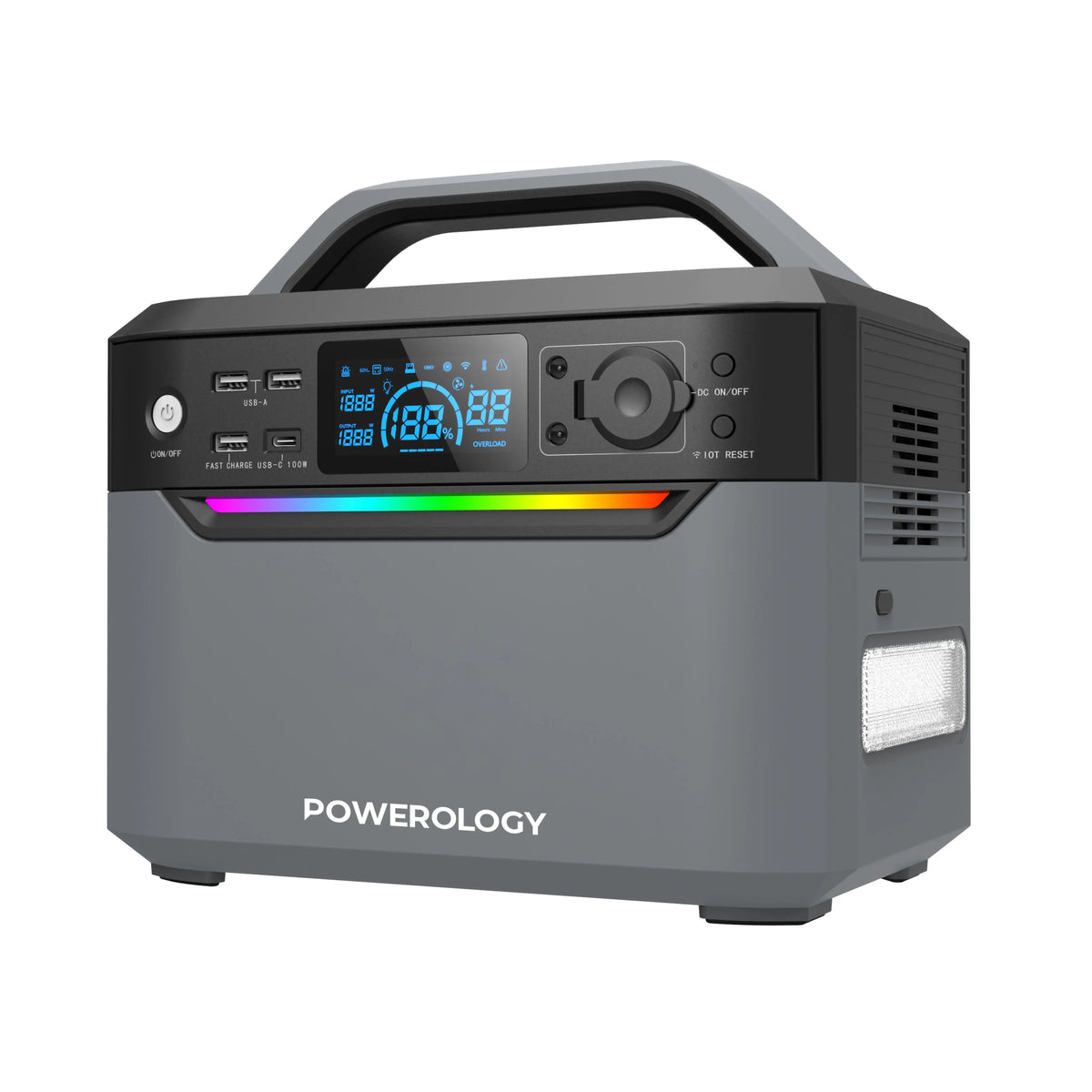 Powerology 120000mAh Portable Power Generator Fast Charging 384wh 600w Black – image 14