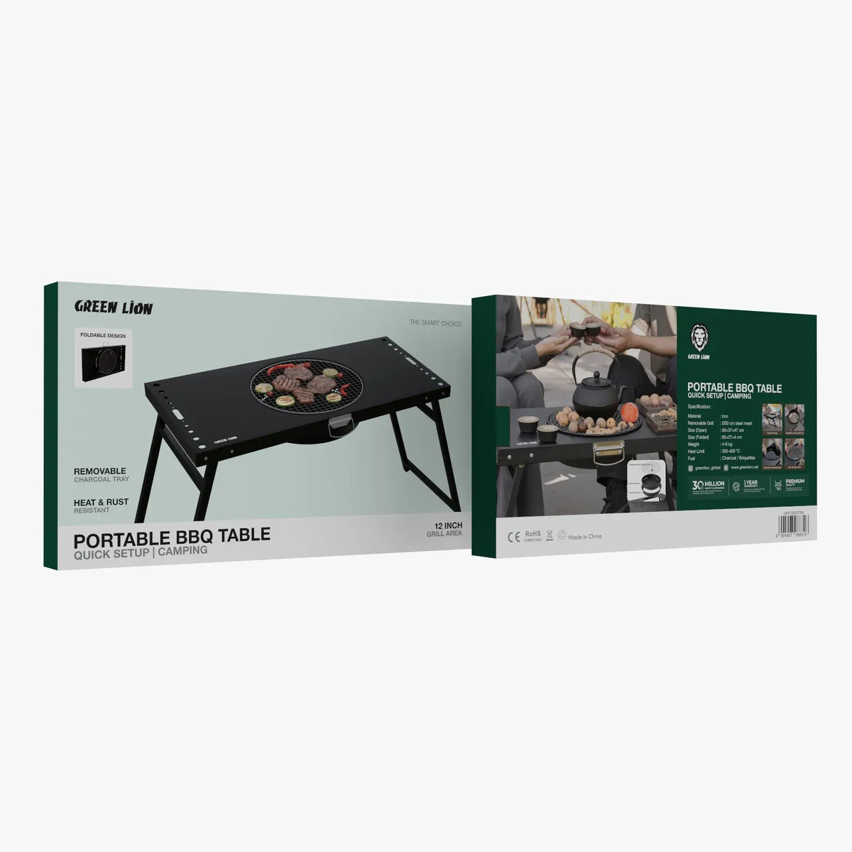 Green Lion Portable Bbq Camping Table Black – image 3