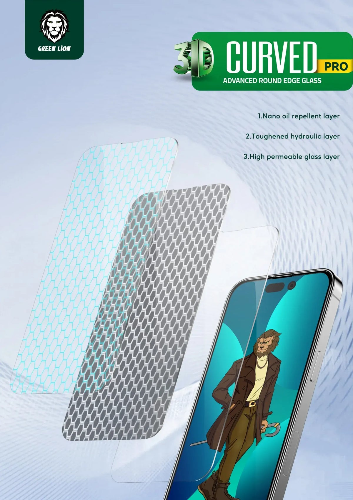 Green Lion 3 DCurved Pro Advanced Round Edge Glass - BlackEdge/ Clear – image 8