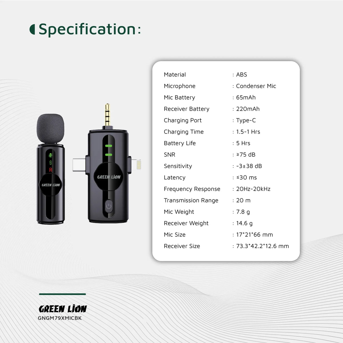 Green Lion 3 in 1 Noise Cancellation Microphone Black – image 10