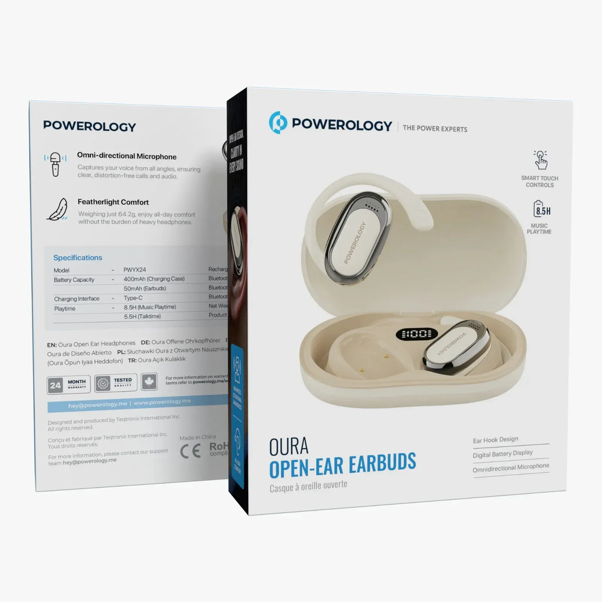 Powerology Oura Open-Ear Headphones - White