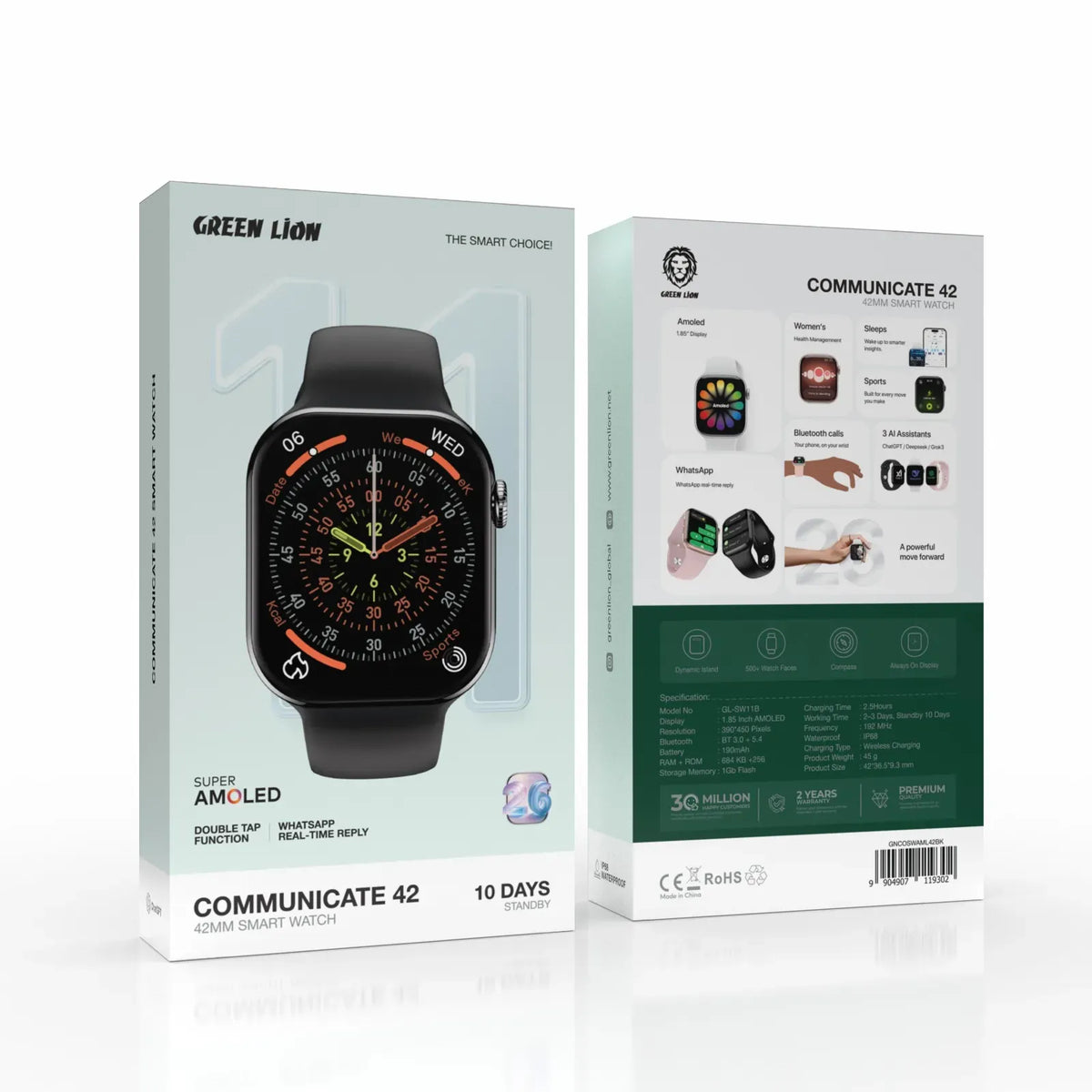 Green Lion Communicate 42 Smart Watch-42 mm - Black – image 2