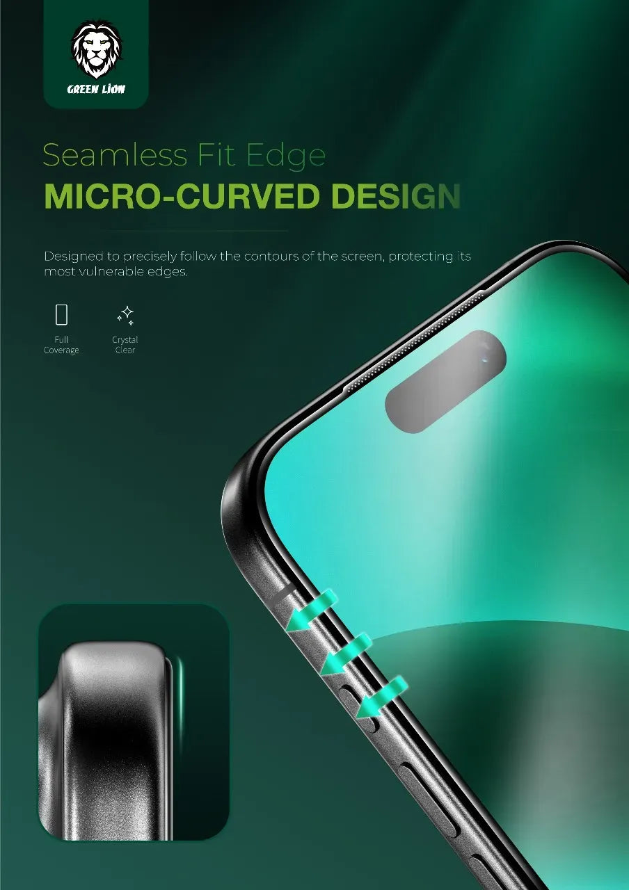 Green Lion 9 HSteve Matte AGGlass Protector - Black Edge/Clear