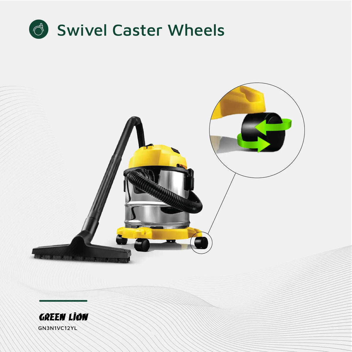 Green Lion Ultra 3 In 1 Vacuum Cleaner 12 L 1000 W - Yellow – image 6
