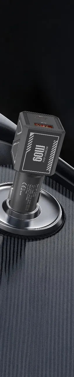 Green Lion Dual Volt Car Charger PD+QC 60 WCto L 1 m Cable - Gray – image 4