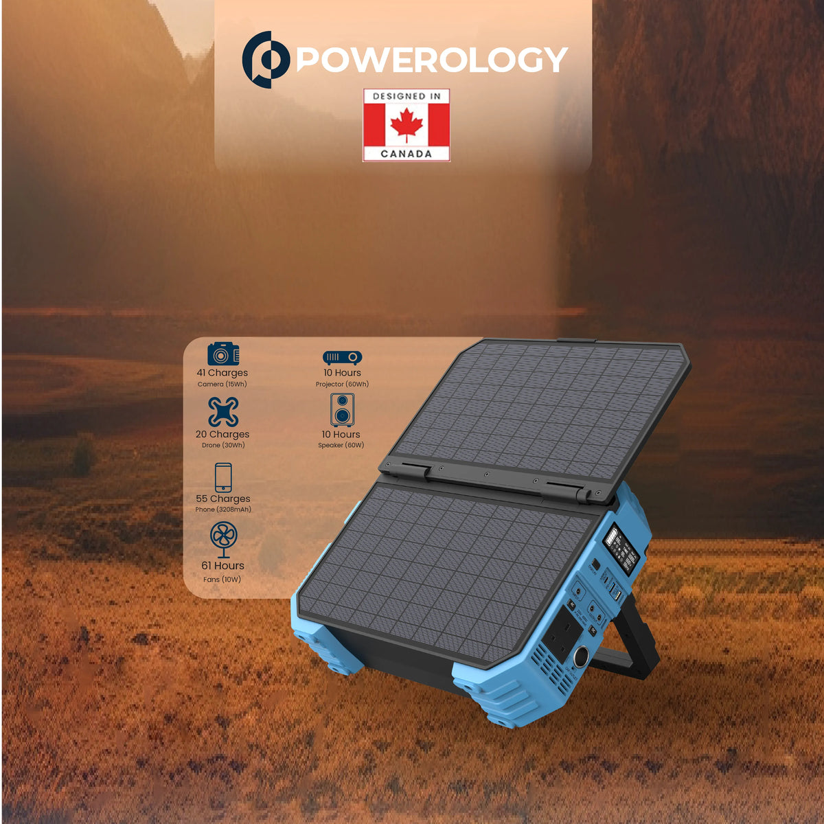 Powerology 600w Portable Power Generator Integrated Solar Panel – image 11