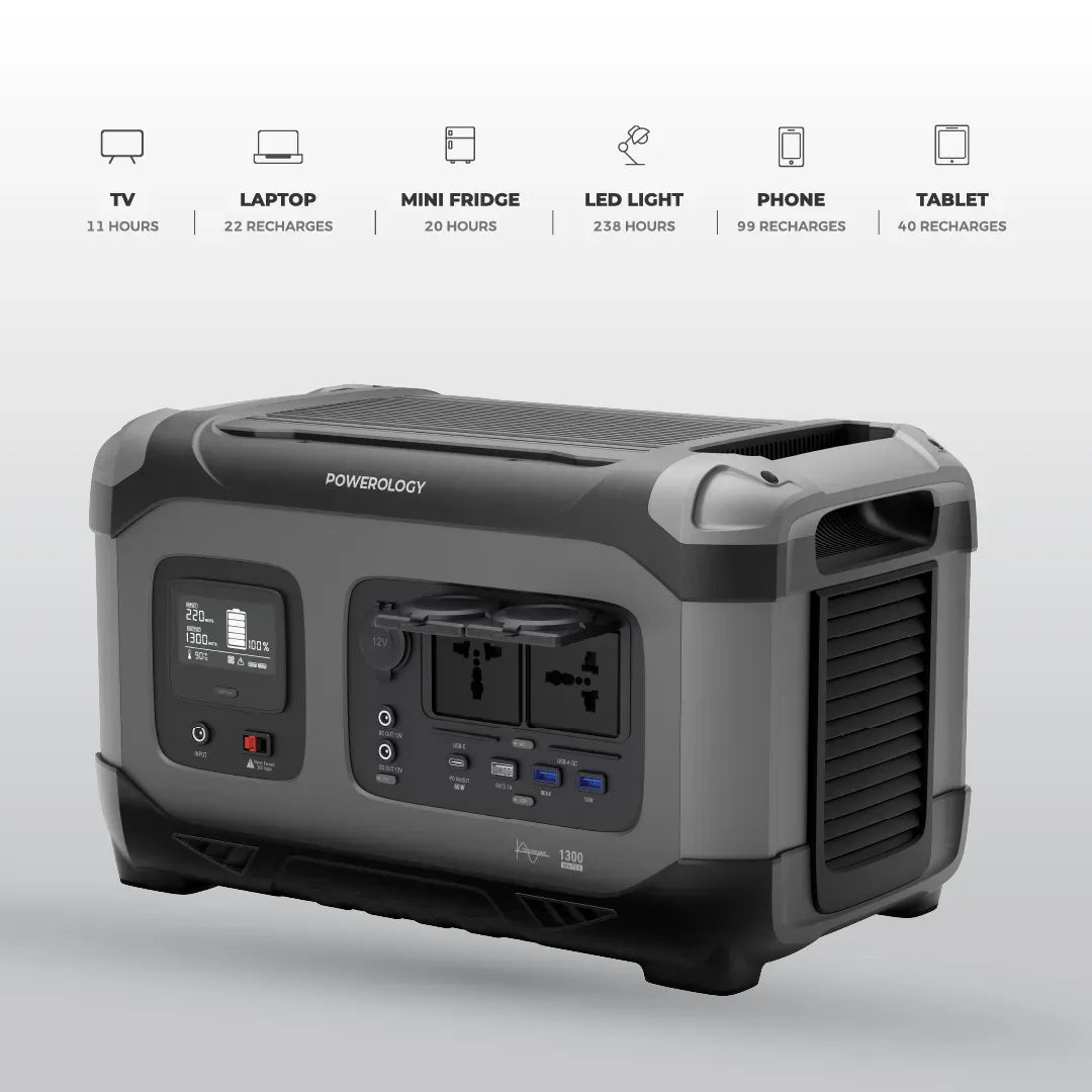 Powerology 392000mAh 1300w Portable Power Generator PD 60w Black – image 4