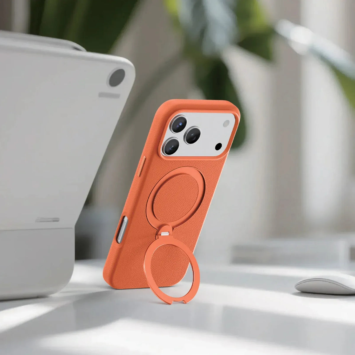 Green Lion Minster Leather MagSafe With Foldable Stand Design - Orange – image 6