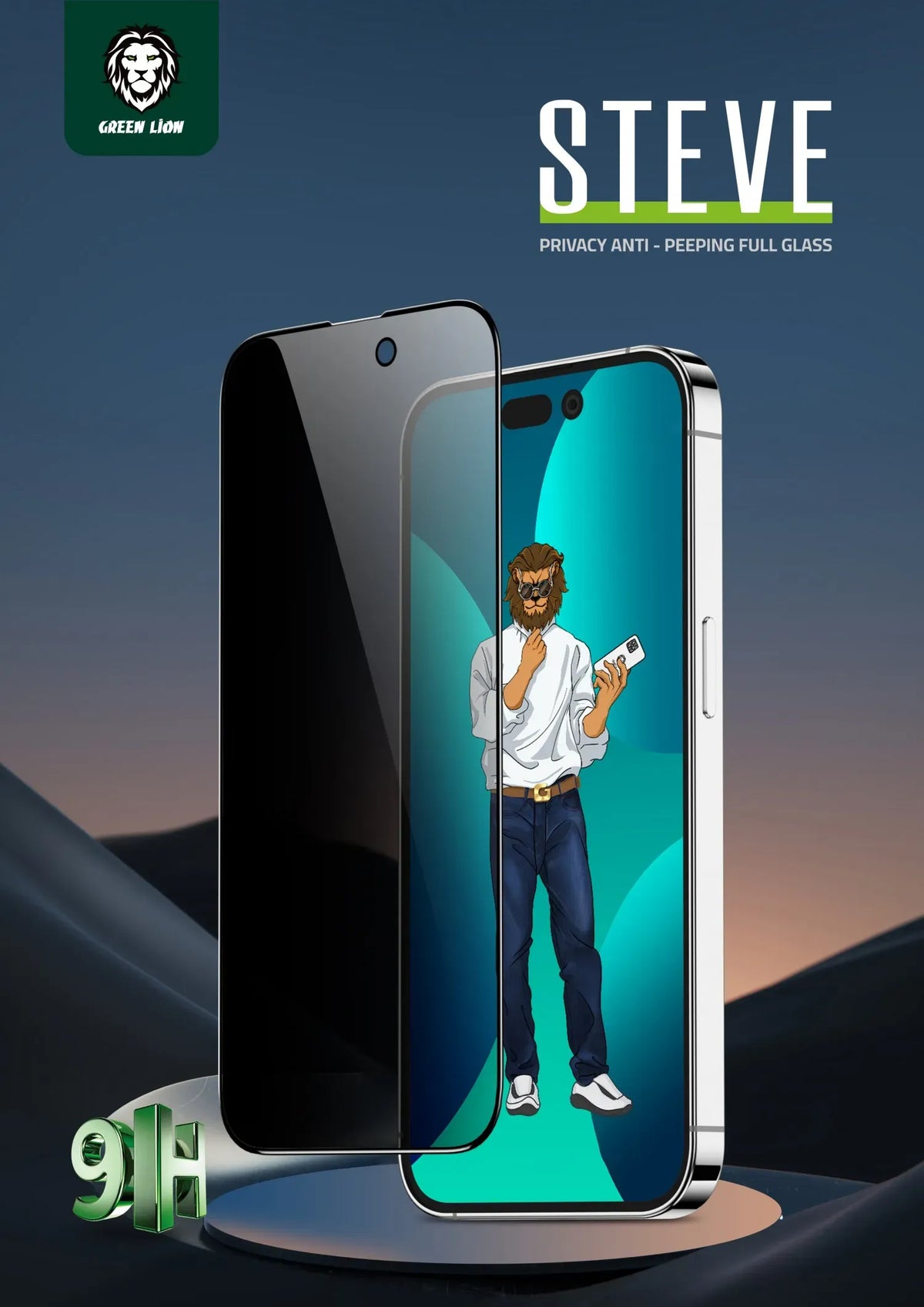 Green Lion 9h Steve Privacy Full Glass Screen Protector – image 6