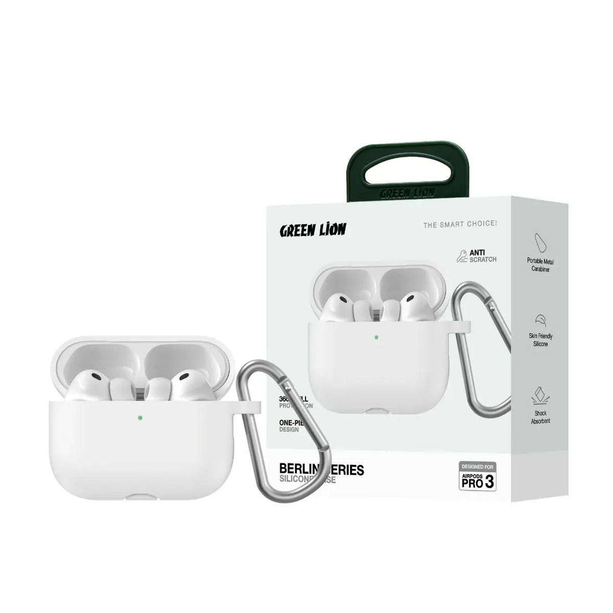 Green Lion Berlin Series Silicone Casefor Airpod Pro - White – image 3