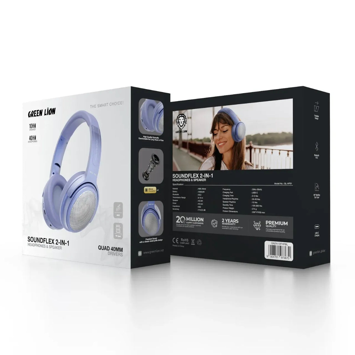 Green Lion SOUNDFLEX 2-in-1 Headphonesand Speaker - Blue – image 4