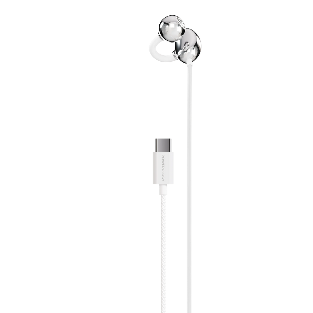 Powerology Voro Single-Sided Clip-On Wired Earphone - White – image 1