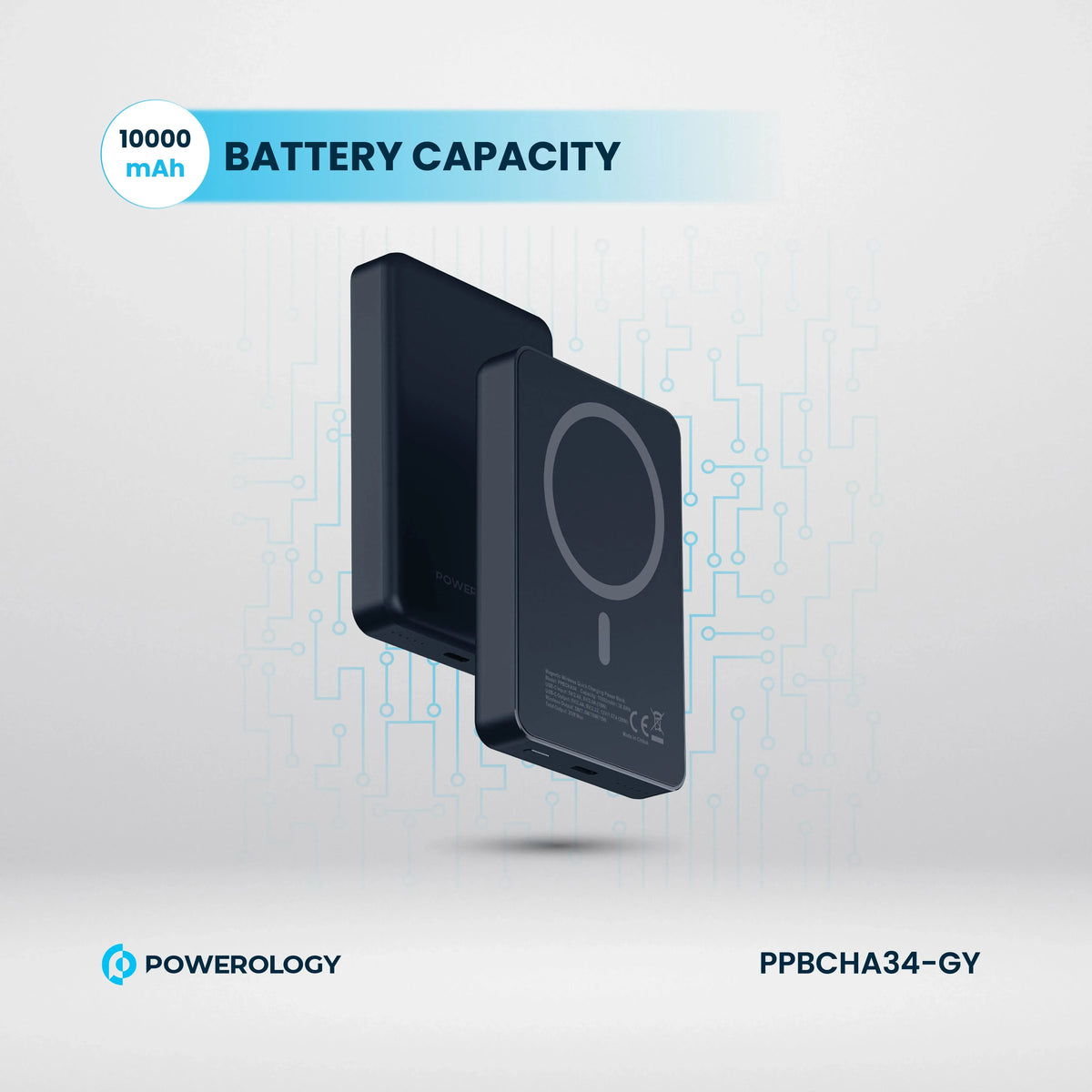 Powerology Spetelli 10000 m Ah MagSafe Aluminum Power Bank PD 20 W - DarkGrey – image 4