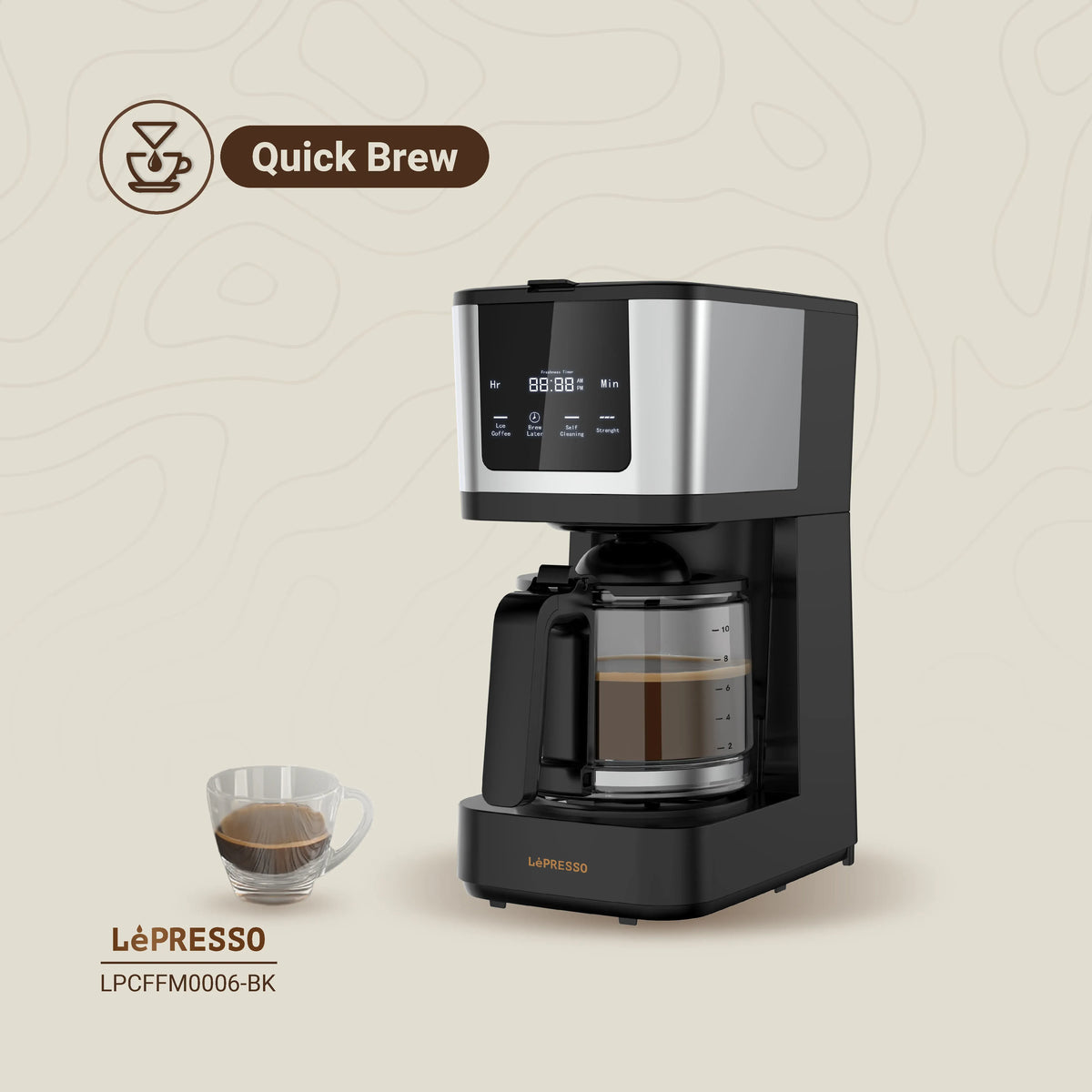 LePresso Rich Brew Coffee Machine Interactive Touch Display Black – image 7