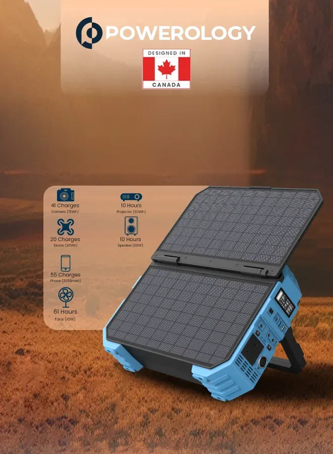 Powerology 600w Portable Power Generator Integrated Solar Panel – image 6