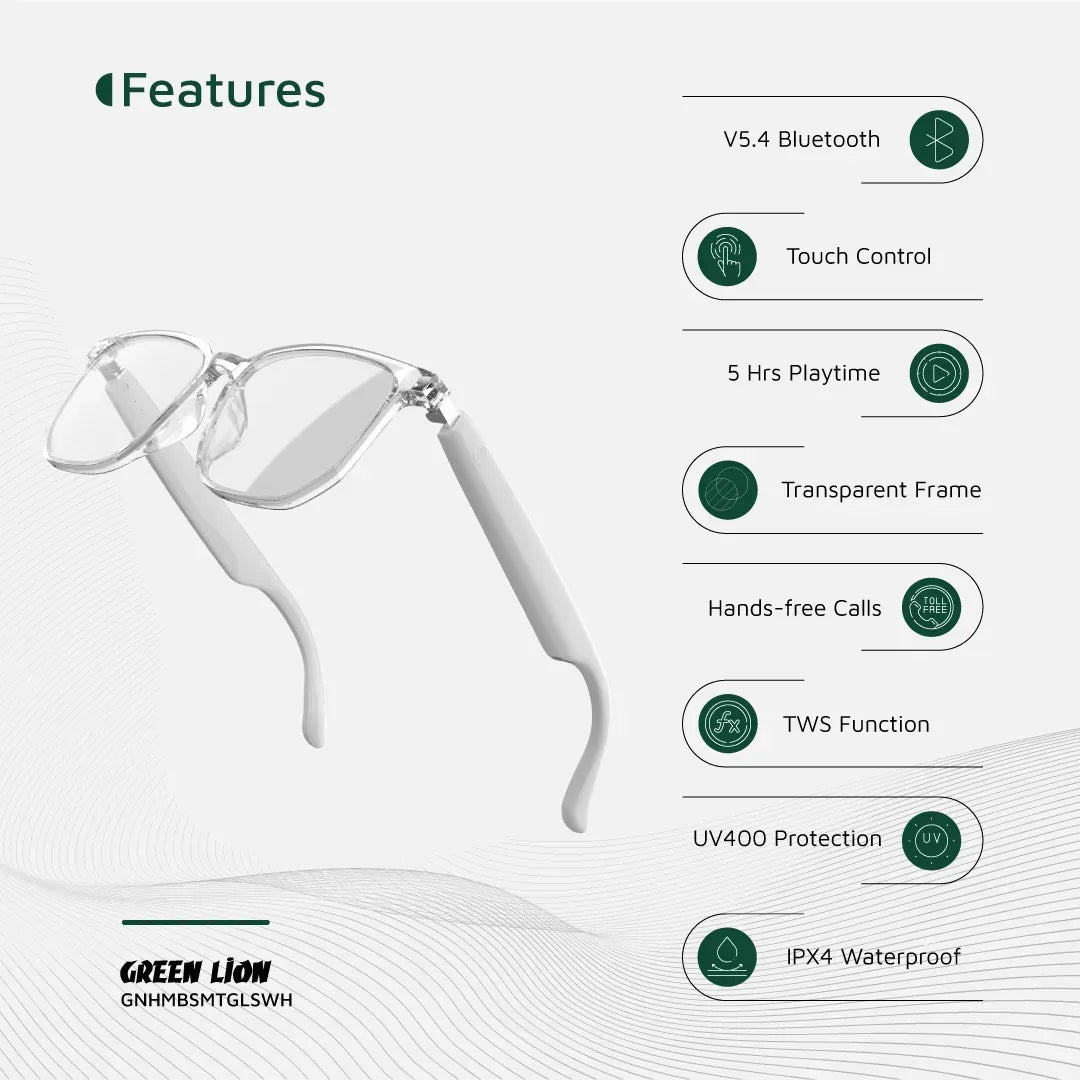 Green Lion Hamburg Smart Glasses White – image 18