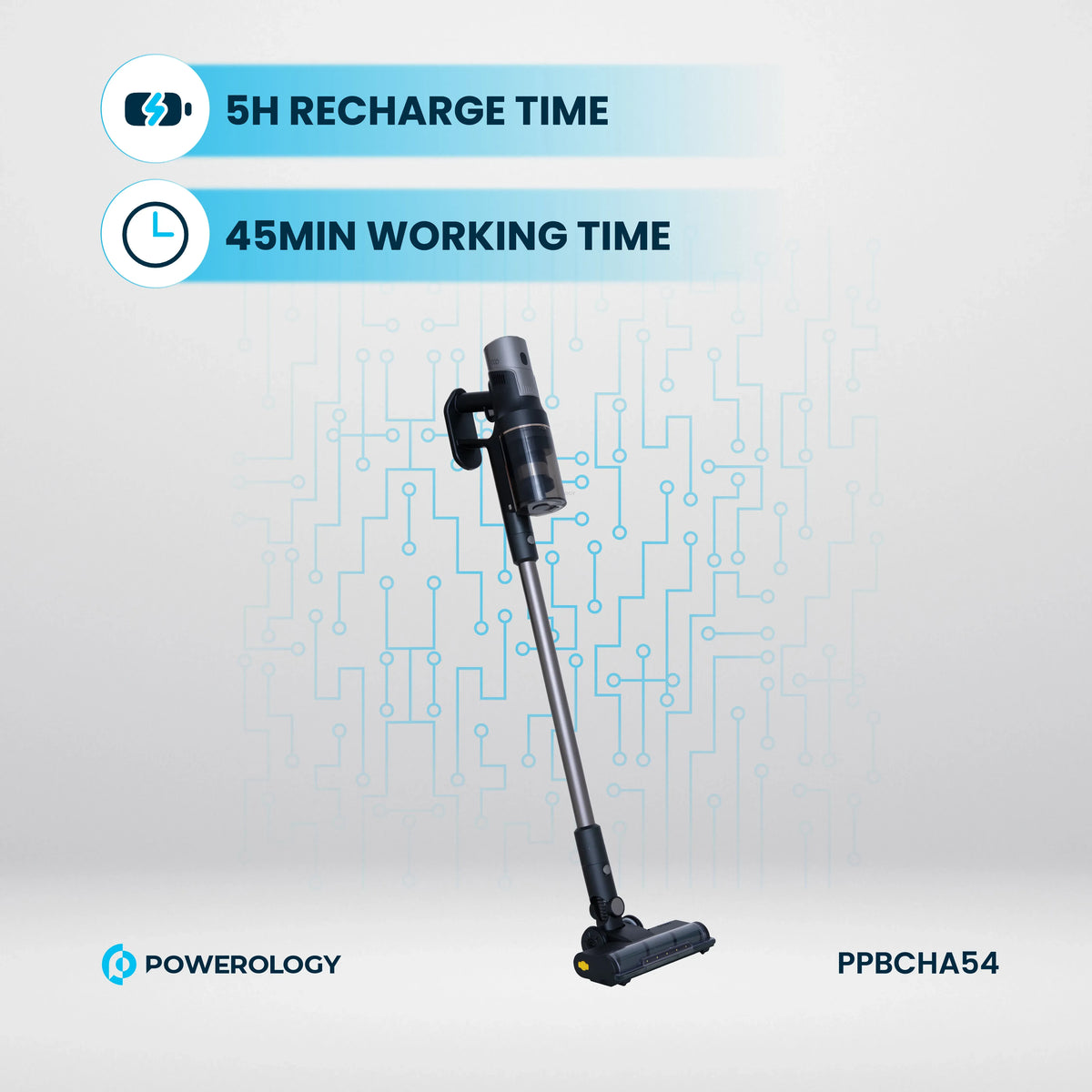Powerology Cordless Vacuum Auto Disposal Charging Black – image 11
