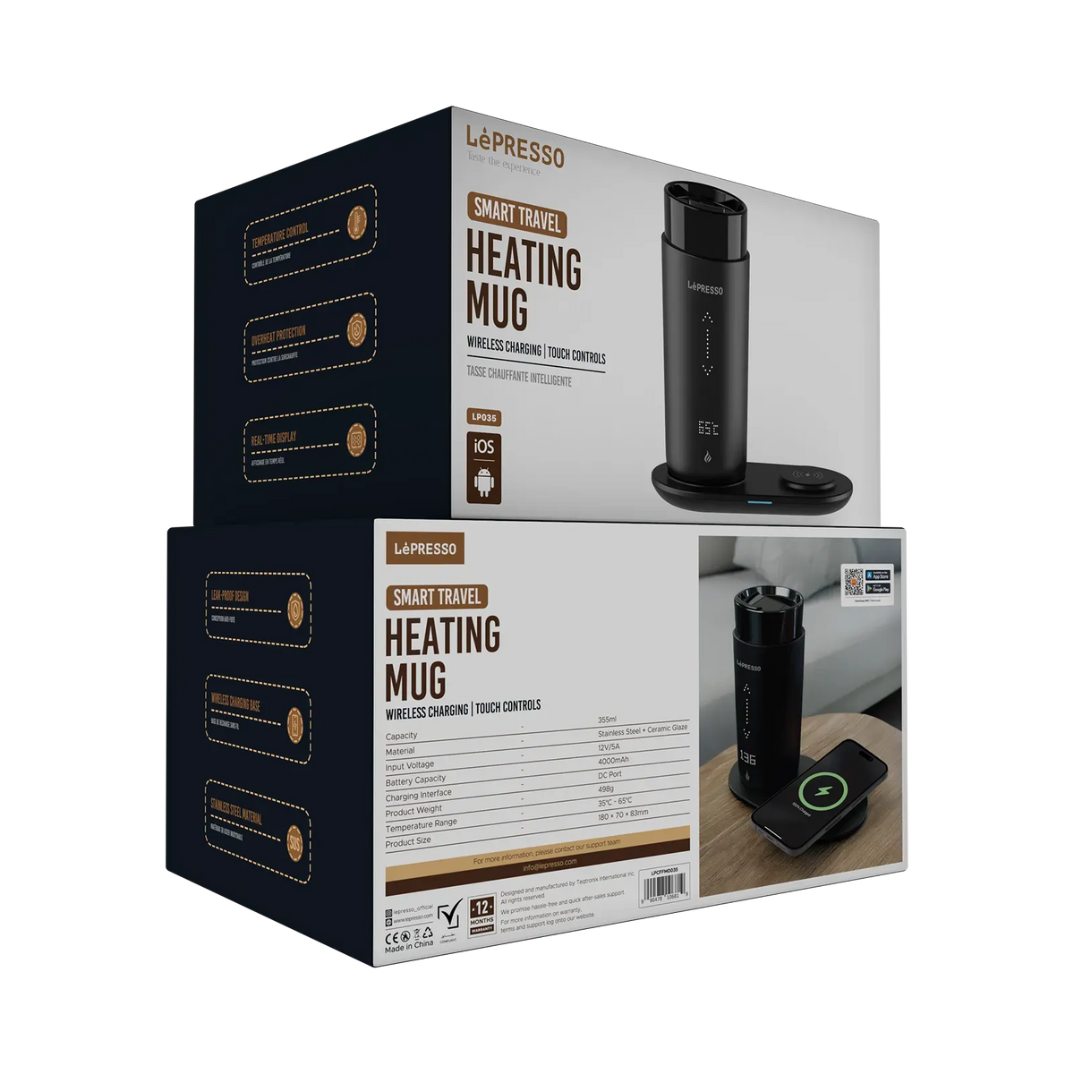 LePresso Smart Travel Heating Mug Black – image 3