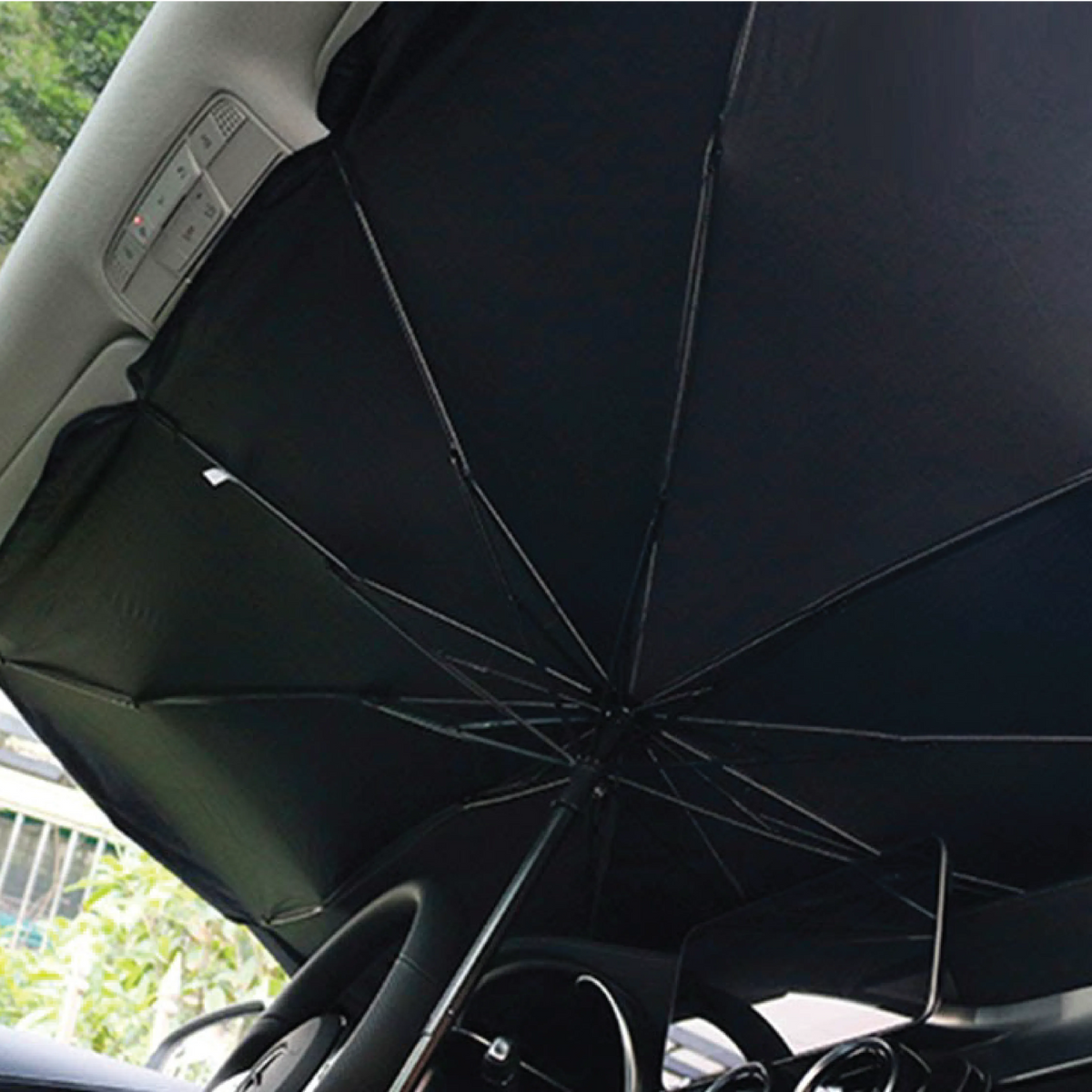 Green Lion Car Windshield Umbrella Black – image 3