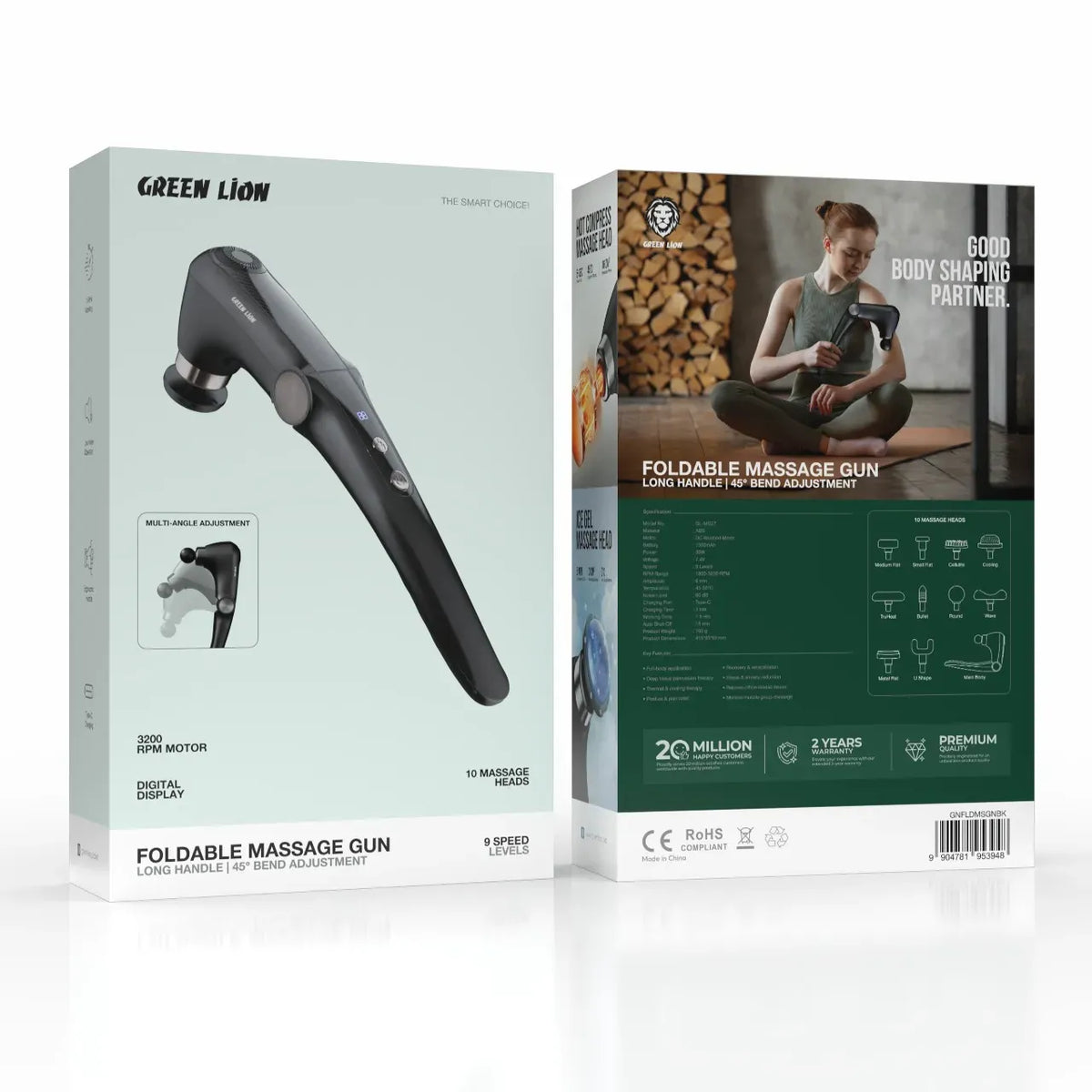 Green Lion Foldable Massage Gun - Black – image 5