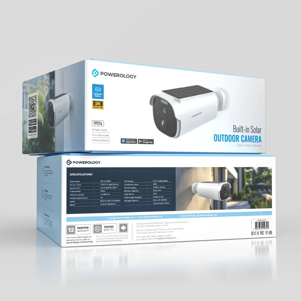 Powerology Built in Solar Outdoor Camera White – image 16