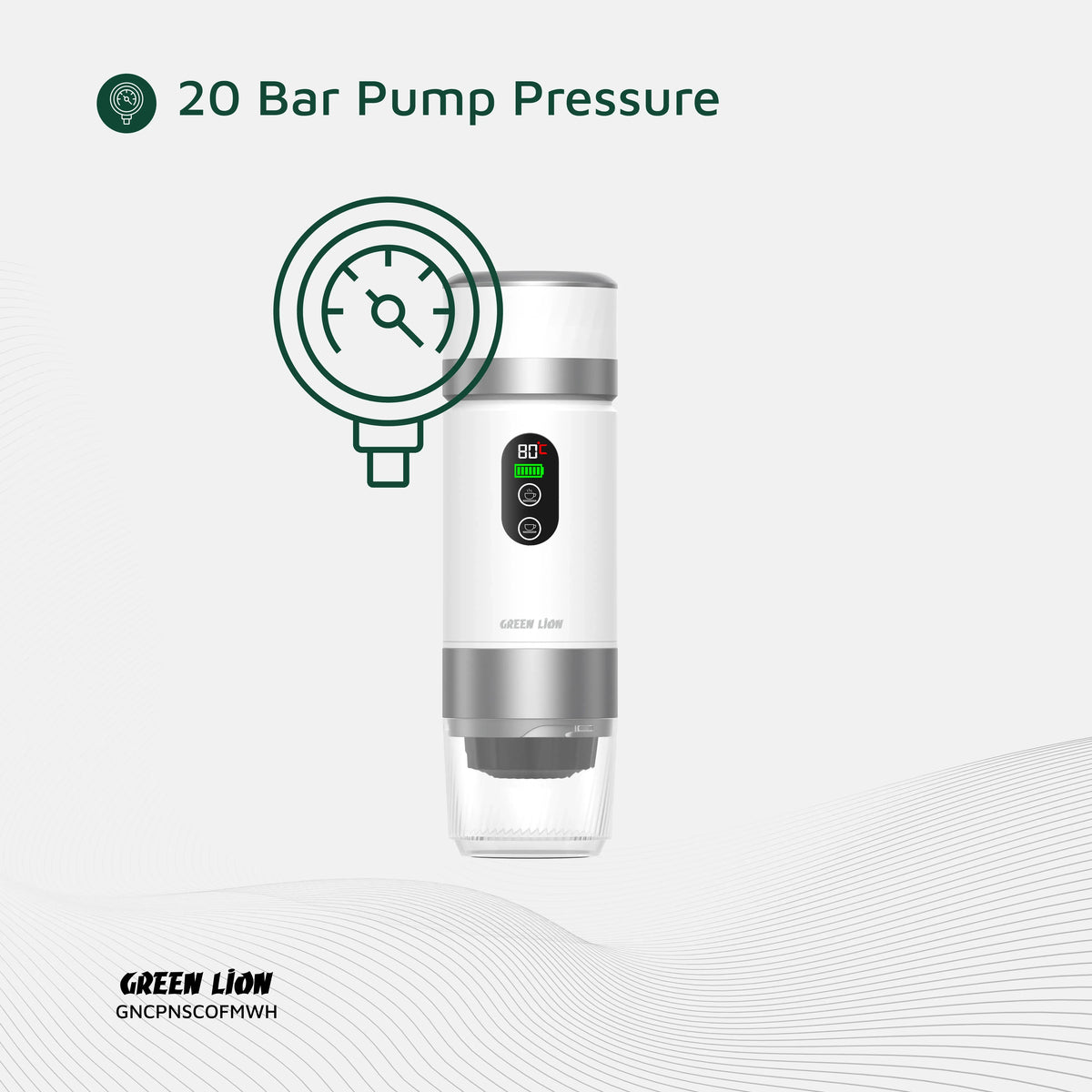 Green Lion Campinas Portable Coffee Maker 80 m L - White – image 5
