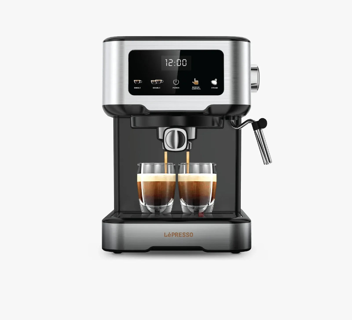 LePresso Dual Drip Barista Espresso Machine with Touch Display Milk Steamer Black – image 7