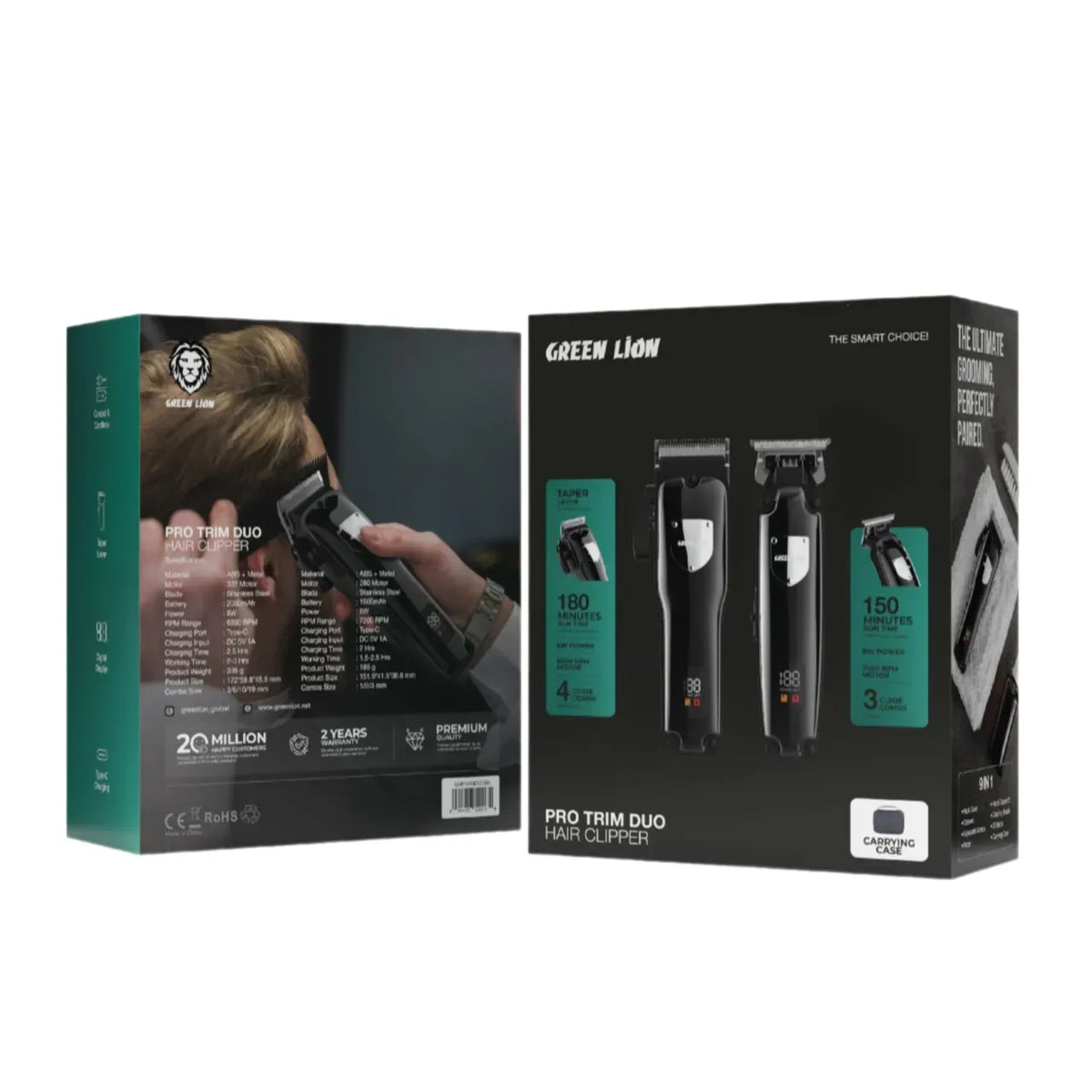 Green Lion Pro Trim Duo Hair Clipper Black – image 6