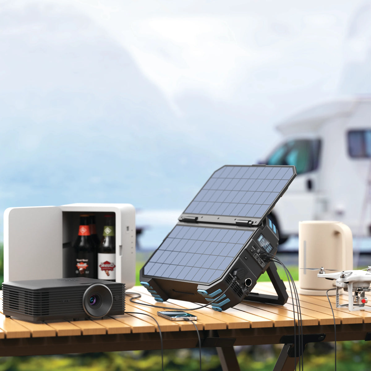 Powerology Helio 1600w Portable Solar Power Generator Black – image 8