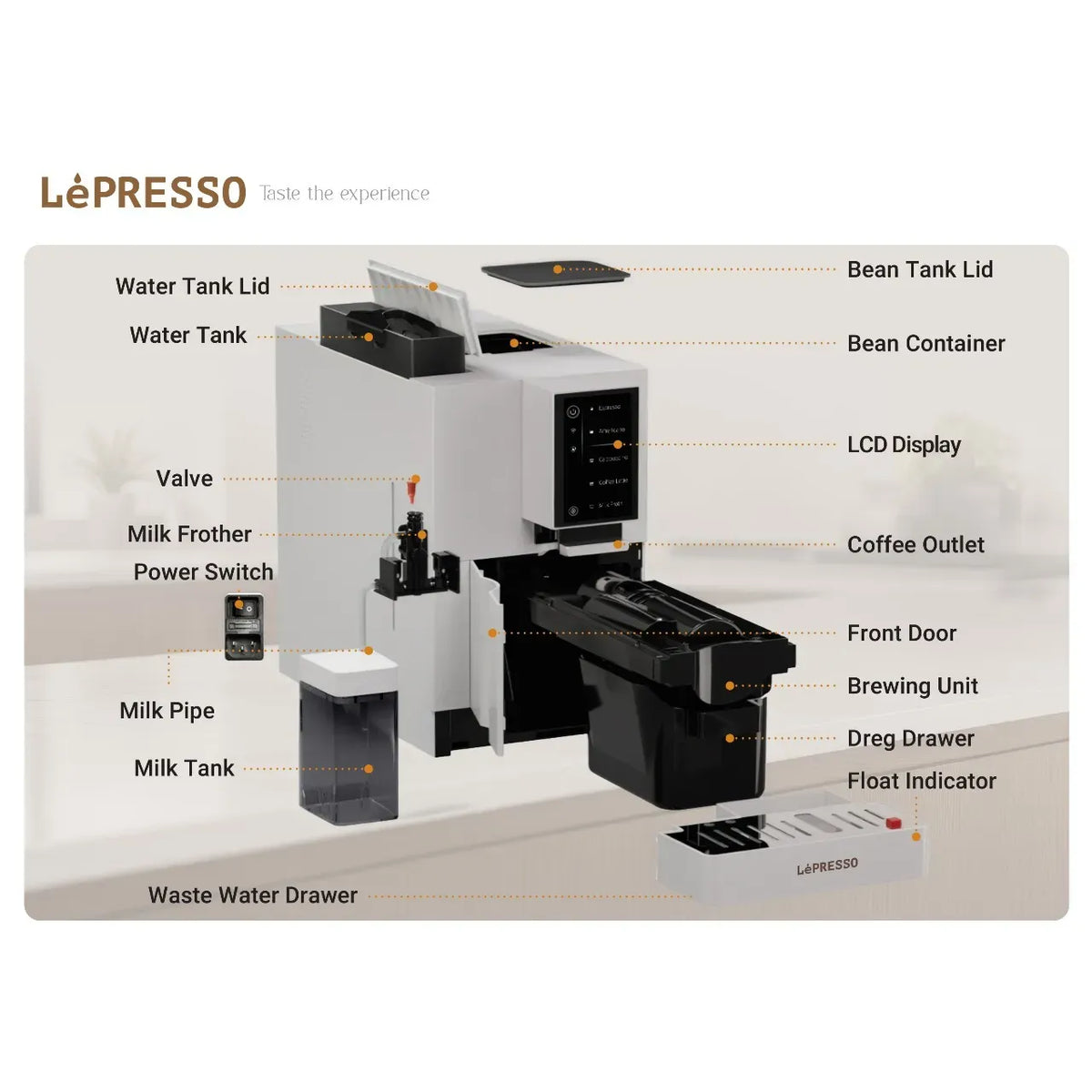 Lepresso Automatic Coffee Machine with Mobile App - White – image 7
