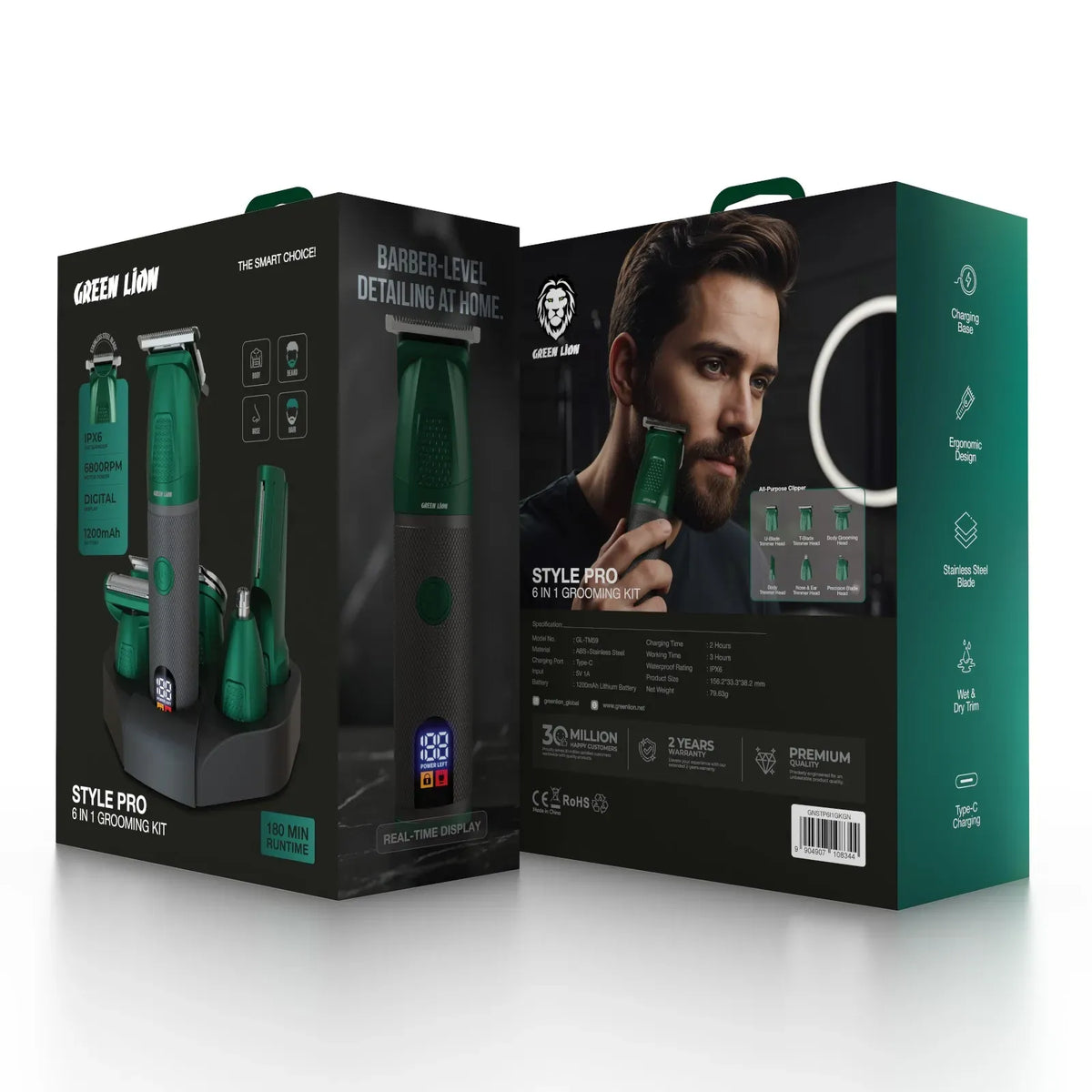 Green Lion Style Pro 6 in 1 Grooming Kit Green – image 9