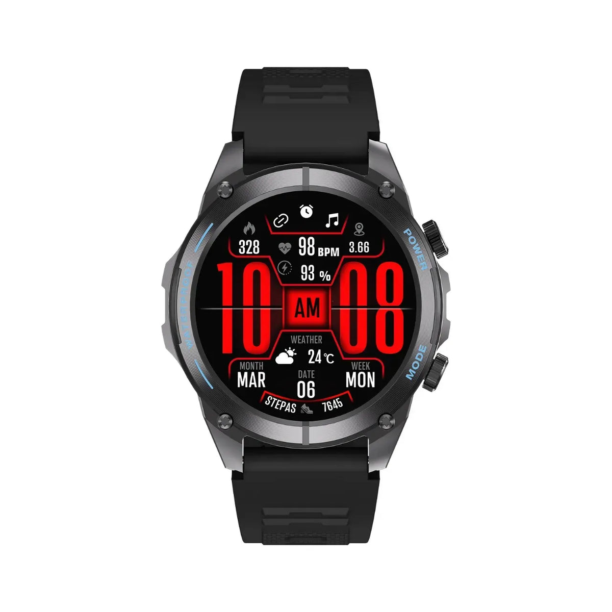 Powerology Titan Rugged Sports GPSSmart Watch - Black