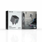 Green Lion Premium Series Foldable Wall Charger UK Plug PD 35 W - Gray