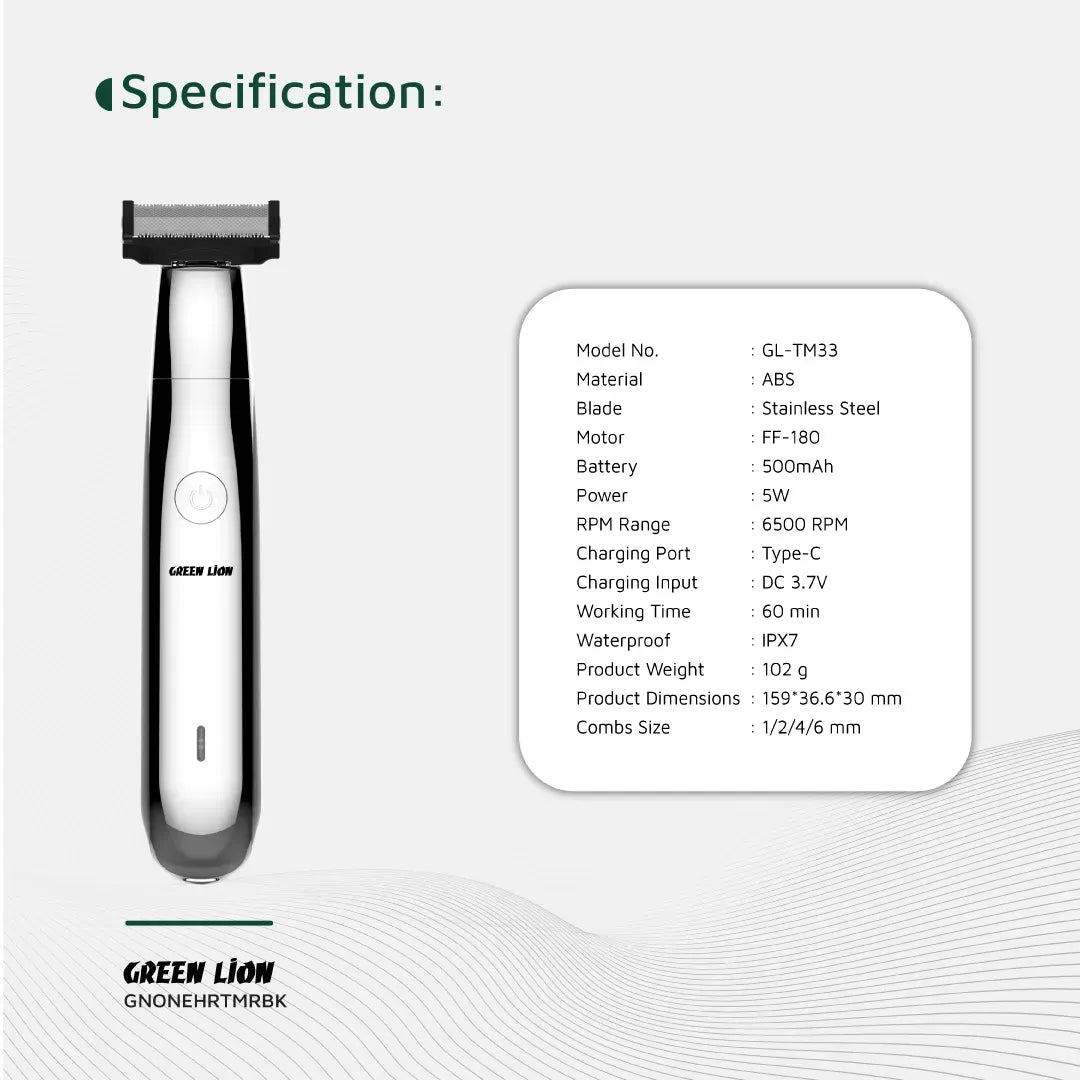 Green Lion One Blade Pro Hair Trimmer Black – image 12