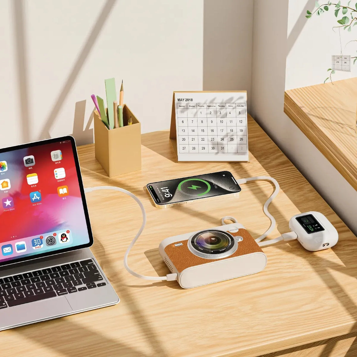 Green Lion All-in-1 10000 m Ah Power Bank 256 MBRAM 4 GBROM - Brown – image 3