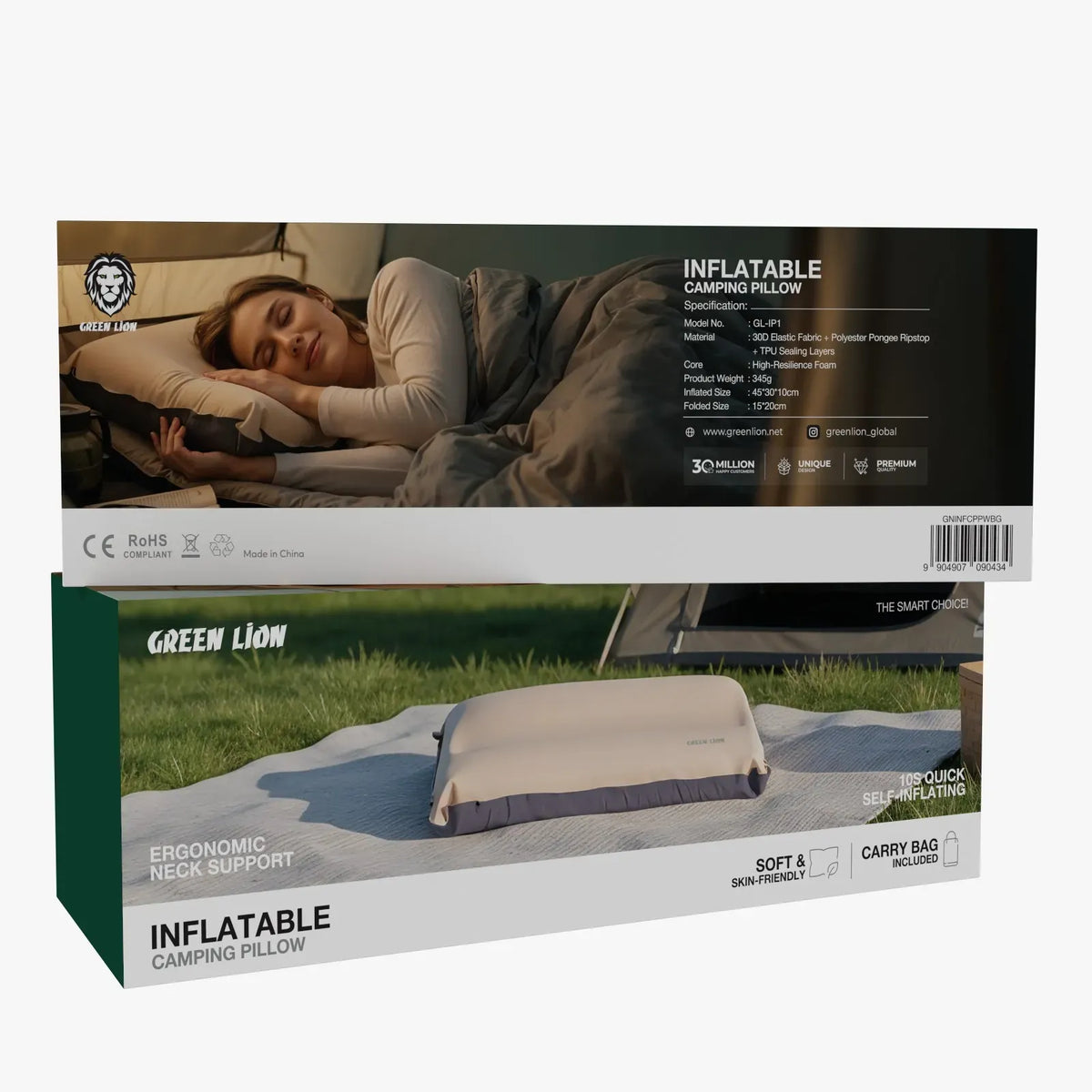Green Lion Inflatable Camping Pillow Beige – image 12