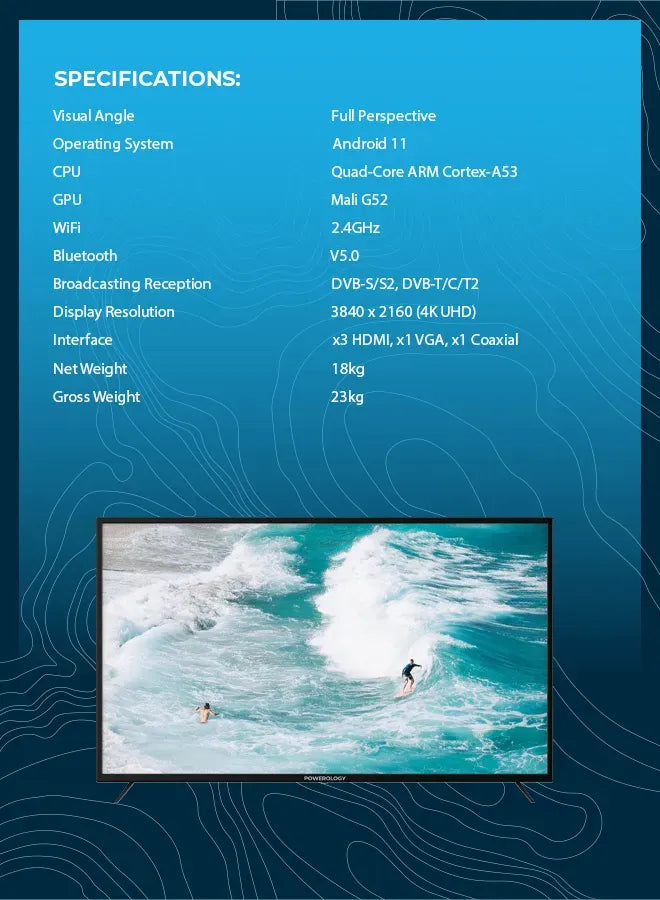Powerology Break Proof Android Smart TV 55 Black – image 21