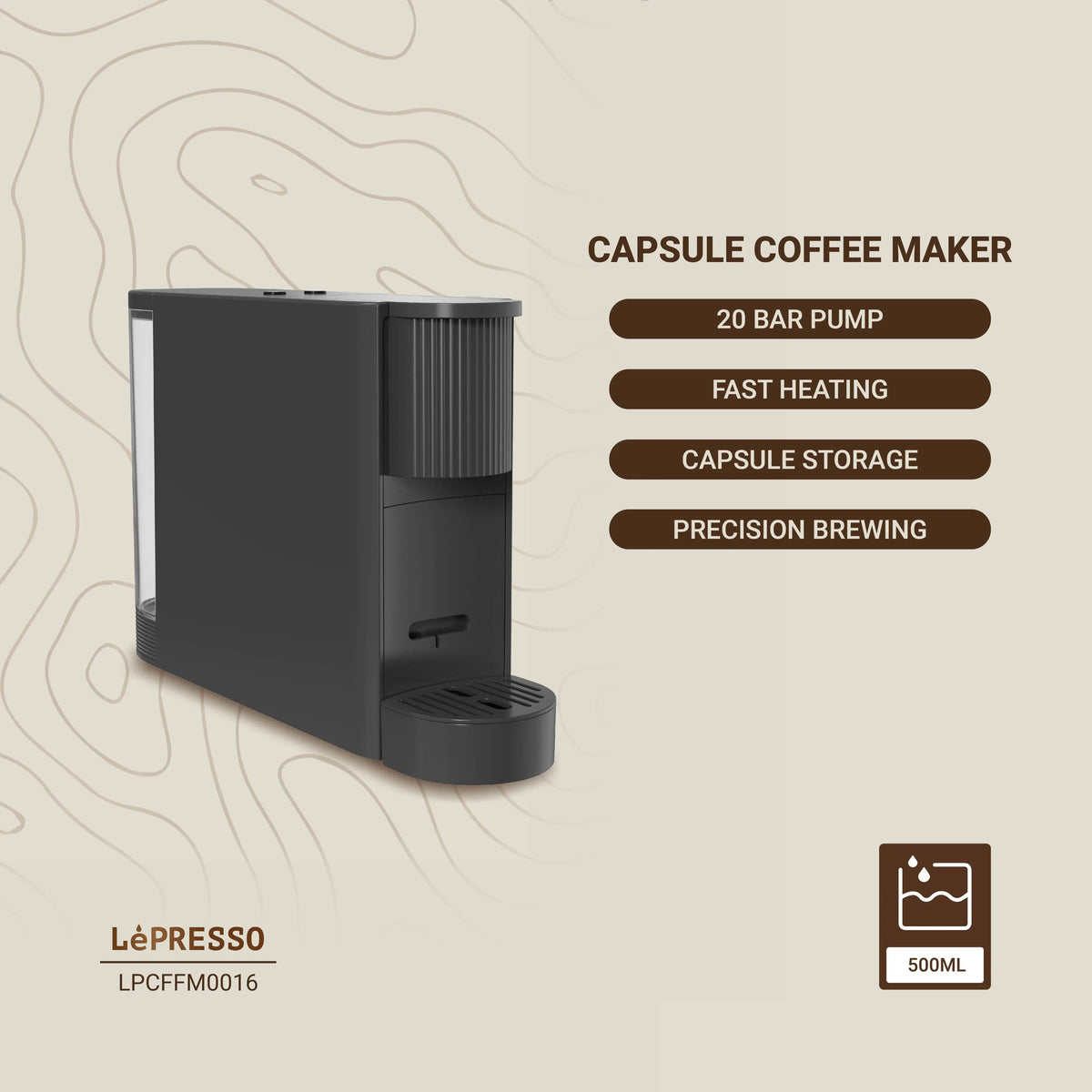 LePresso Automatic Capsule Coffee Maker Black – image 11